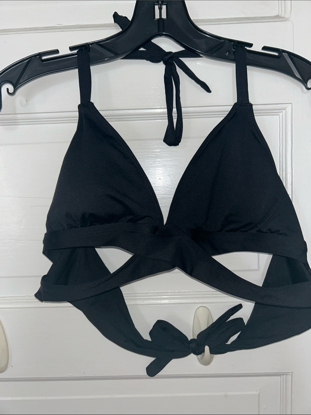 Shade & Shore Black Wrap Triangle Bikini Top